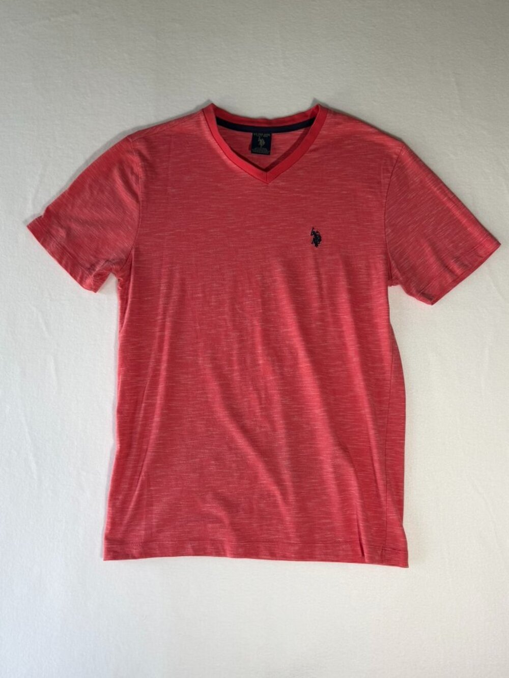U.S. Polo Assn. Coral V‑Neck Tee | Men’s Small